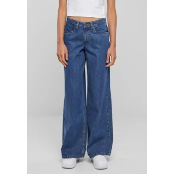 Dámské džíny Mid Waist Wide modré Urban Classics modrá | bílá 2838982