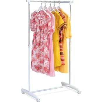 Věšák Stojan na šaty FALLON, chrom/bílá + PROVĚŘENO zákazníky + vyzvednutí ZDARMA