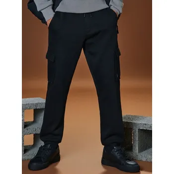 Pánské kalhoty Sinsay - Kalhoty tapered cargo fit - černá - 0791Z-99X - 0791Z-99X-M-3