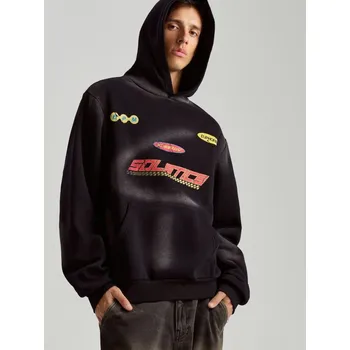 Pánská mikina Mikina s kapucí a potiskem - L - House - černá - 019CD-99X