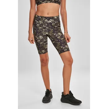 Dámské oblečení Dámské kraťasy High Waist Camo Tech Cycle z dřevěného digitálního maskování Urban Classics černá | šedá | hnědá | kaki | zelená | vícebarevná 1751148
