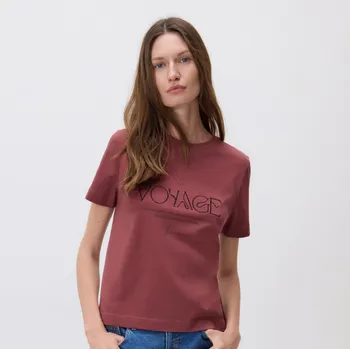 Dámské tričko Reserved - Tričko s potiskem - hnědá - 865HD-83X - 865HD-83X-L