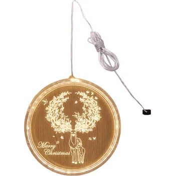 Vánoce Lilin Vánoční LED závěsná dekorace kulatá - Sobi Osvětlení: Studená bílá