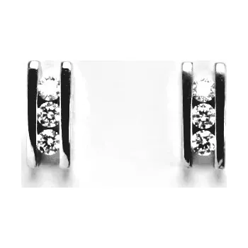 Náušnice Zlaté náušnice ,čiré zirkony, bílé zlato - 2299 poslední pár (Zlaté náušnice se zirkony)