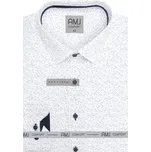 Pánská košile AMJ Slim Fit bílá s tmavým vzorem VDSBR1472 velikost: 41, délka rukávu: dlouhý rukáv
