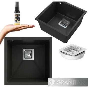 Granitový dřez Jednokomorový granitový dřez Granitan NAPO 42, černý
