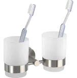 WENKO 19638100 - Držák zubních kartáčků BOSIO MATT 17,5x9,5 cm nerez/stříbrná