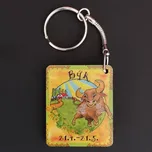 AMADEA Dřevěná klíčenka býk, 4 cm