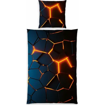 Povlečení Herding Bavlněné povlečení 3D effect, 135 x 200 cm, 80 x 80 cm, oranžová