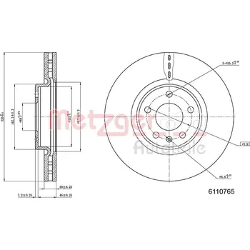Brzdový kotouč Brzdový kotouč METZGER 6110765