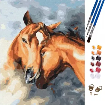 Obraz Koně Malování podle čísel obraz v rámu plátno ruční práce zvířata Kůň