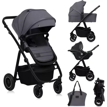 Kočárek LIONELO Kočárek kombinovaný Amber Plus 3v1 Grey Graphite
