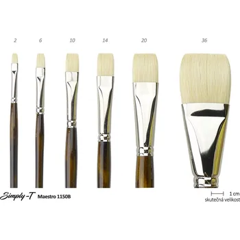 Umělecký štětec Štětec Simply-T Maestro - plochý, dlouhá rukojeť Velikost štětce: 2