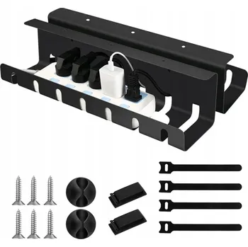 MASKOVACÍ ORGANIZÉR NA KABELY DRŽÁK POLICE NASTAVITELNÝ POD STŮL DESKU 43CM