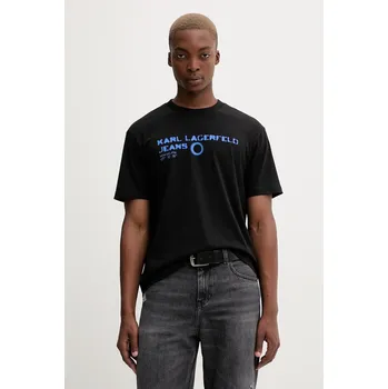 Pánské tričko Tričko Karl Lagerfeld Jeans pánské, černá barva, s potiskem, A4M17022 99X, vel. M