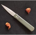 Pro-Tech Godfather Green Bead Blast Plain Blade