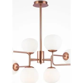 MAYTONI Lustr Erich 8x40W E14 bílá mosaz kov sklo nastavitelná výška - MAYTONI M MOD221-PL-08-G