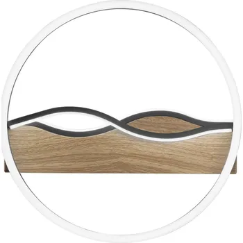 FANEUROPE Stropní LED svítidlo Hawaii kruhové, černé/dřevěné, 36 W, 4605 lm, CCT, pr. 40 x 6,8 cm - FANEUROPE FAN I-HAWAII-R40-NER