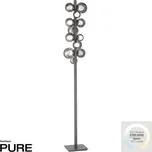 PAULNEUHAUS LED stojací svítidlo PURE Popup stmívatelné CCT 2700-5000K platina / kouřová / satin - PAUL NEUHAUS PN 557-15