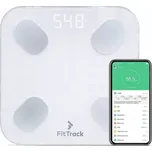 Digitální skleněná koupelnová váha FitTrack The Dara BMI - bílá