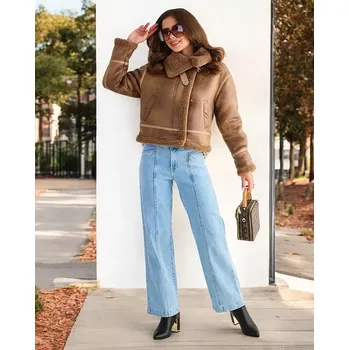 Resti Women's biker jacket Resti hnědá | světle modrá 3407676