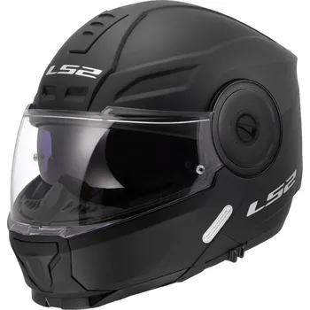 Helma na motorku LS2 Vyklápěcí přilba na motorku FF902 Scope II Solid černá matná M
