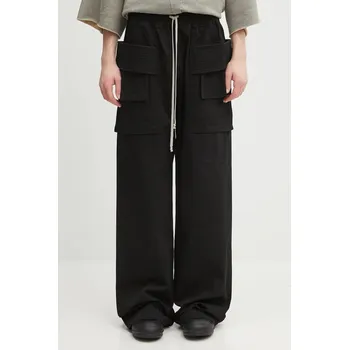 Pánské kalhoty Bavlněné kalhoty Rick Owens DRKSHDW Creatch Wide Cargo Drawstring, XL, černá, 99X