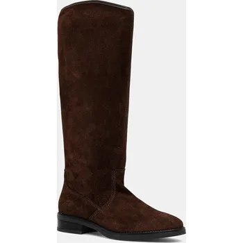 Dámské kozačky Semišové boty Steve Madden Vlora dámské, hnědá barva, na plochém podpatku, 11004761 11004761.205 89X, EUR 38