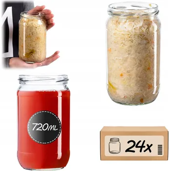 Sklenice Skleněná zavařovací sklenice Kadax 720 ml čirá na zavařeniny, 24 ks