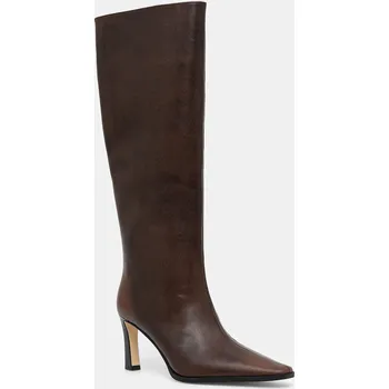 Dámské kozačky Kožené kozačky MICHAEL Michael Kors Darrah dámské, hnědá barva, na podpatku, 40F5DRMB5L.230 89X, EUR 37