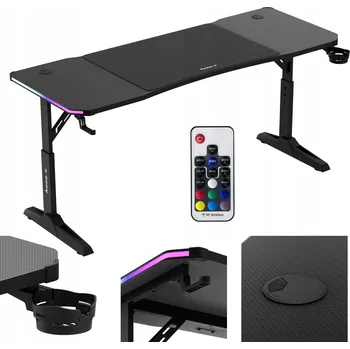 Počítačový stůl Herní stůl Huzaro Hero 4.6 RGB Black 160 cm