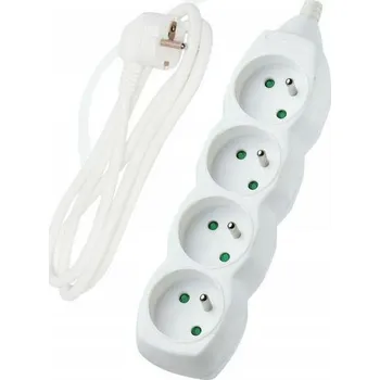 Napájecí kabel Prodlužovací Kabel přívod s lištou DPM 5 m 4 ks bílý