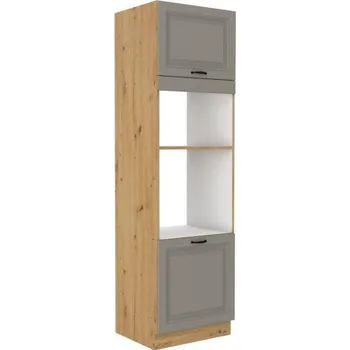 Kuchyňská linka Vysoká skříň na vestavnou troubu&nbsp;a mikrovlnku 60 DPM-210 2F STILO artisan/ClayGrey MDF.