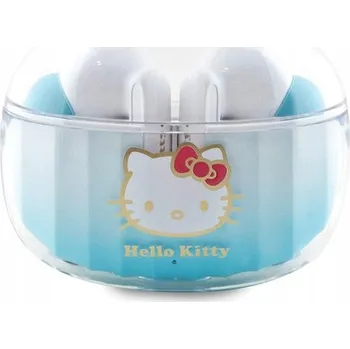 Sluchátka Bezdrátová sluchátka do uší Hello Kitty světle modrá TWS + dokovací stanice