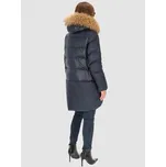Perso Vatovaná bunda z naturalnym futrem Tmavomodrá Slim Fit S