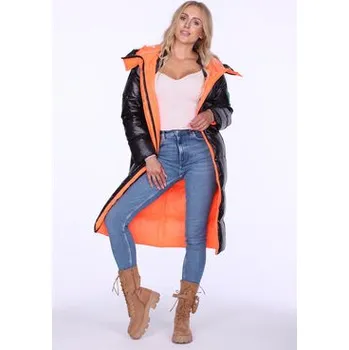 Dámský kabát Perso Zimní kabát puchowy z szelkami Černá Regular Fit XXXL