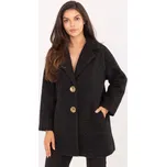 Černý dámský krátký teddy kabát IT-PL-96775.19P-black Velikost: ONE SIZE