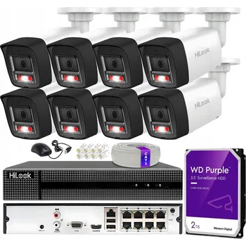 Bezpečnostní kamera Sada IP monitoringu 4K 8Mpx s 8 venkovními kamerami Live Guard PoE a HDD 2TB