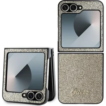 Telefonní příslušenství Guess PC/TPU Glitter Flakes Metal Logo Zadní Kryt pro Samsung Galaxy Z Flip 6/7 FE Barva: Zlatá