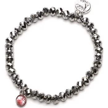 Náramek Náramek Charm stříbrný s růžovým kamínkem 312