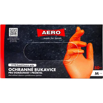 Čisticí rukavice AERO Nitrilové rukavice oranžové M – 50 ks