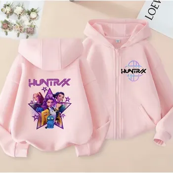 Chlapecký svetr KPop Demon Hunters (Lovkyně démonů) KPop Demon Hunters dětská mikina s potiskem (růžová) Varianta: No. 1, Velikost: 150