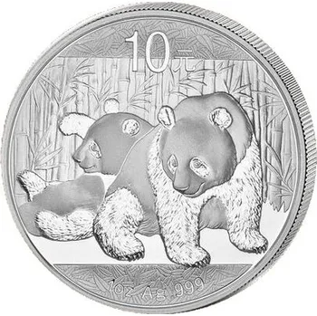 Stříbrná mince 10 Yuan China Panda 1 Oz 2010