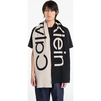 Šála Šála Calvin Klein Bold Logo 2-Tone Wool Scarf Black Universal