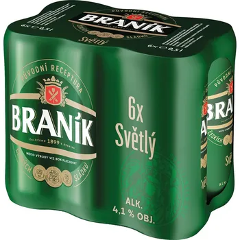 Pivo Braník Pivo výčepní světlé 6×0,5 l