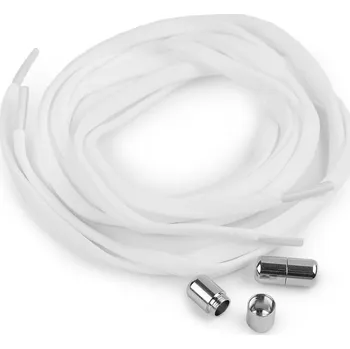 Tkaničky do bot Elastické samozavazovací tkaničky délka 100 cm, malé, 1 bílá