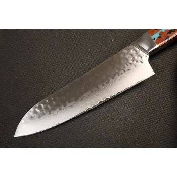 Stoneworks Hammered Damascus 5" Santoku