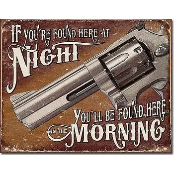 Nášivka Tin Sign If Found Here - kovová tabule