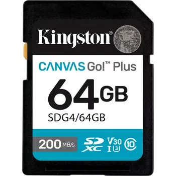 Paměťová karta Kingston Canvas Go Plus/SDXC/64GB/UHS-I U3 / Class 10