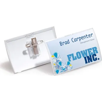 Jmenovka na stůl DURABLE 8214, jmenovka Click Fold 54x90 mm s kombinovaným klipem